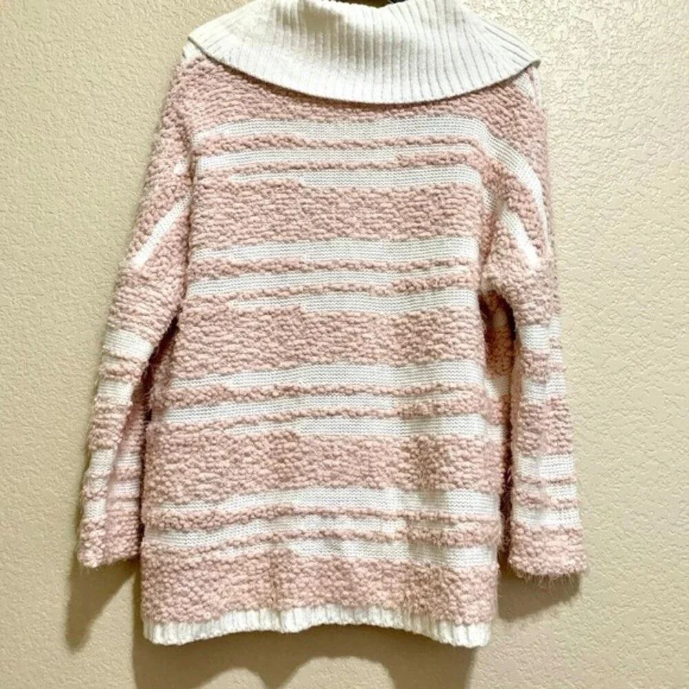 Calvin Klein pink sweater Women long sleeve cowl neckline knit sweater size S/M